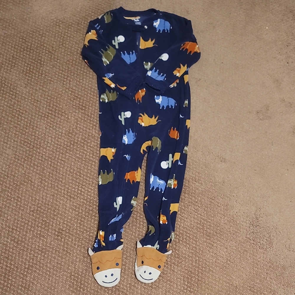 Carter's Navy Dinosaur Footie Pajamas